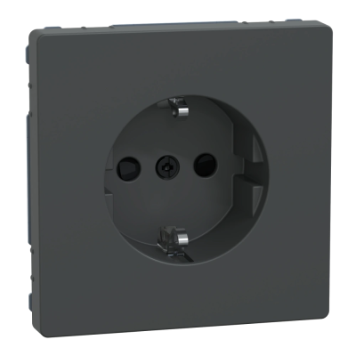 РОЗЕТКА с/к и шторкой АНТРАЦИТ Schneider Electric Merten System Design MTN2300-6034