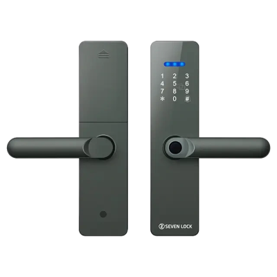 Умный дверной биометрический замок SEVEN LOCK SL-7740BF grey (врізна частина 5050)