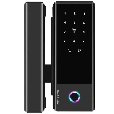 Умный биометрический замок на стеклянную дверь SEVEN LOCK SL-7776BF black