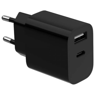 Сетевое зарядное устройство Gembird TA-UC-2AC12-01-BK (USB Type A + USB Type C)