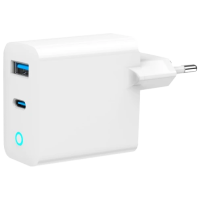 Сетевое зарядное устройство Gembird TA-UC-PDQC45L-W-01 (USB-A + Type-C)