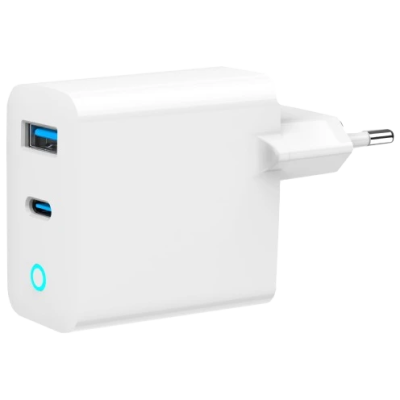 Сетевое зарядное устройство Gembird TA-UC-PDQC45L-W-01 (USB-A + Type-C)