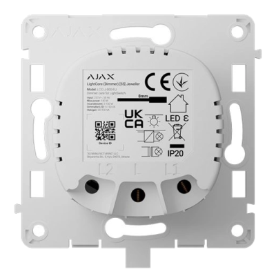 Беспроводной умный сенсорный димерный выключатель света Ajax LightCore (Dimmer) [55] (8EU) ASP white