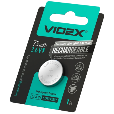 Аккумулятор литиевый Videx LIR2032 BLISTER CARD