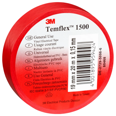 Изолента красная 3М Temflex 1500