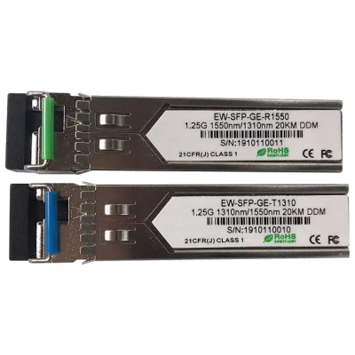 Модуль SFP (комплект 2шт) Ewind EW-SFP-GE-T1310 / EW-SFP-GE-R1550 1.25G, Single-mode single Fiber, 20km,  LC connector, Tx1310/Rx1550nm : 1310nm is transmitter，1550nm is receiver