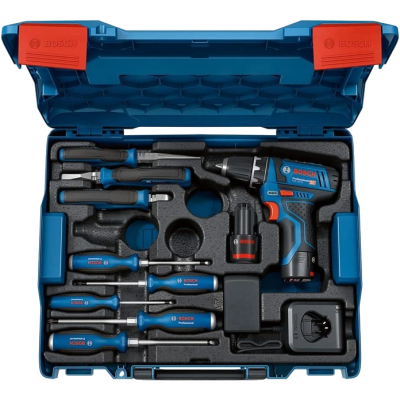Набор ручных инструментов с шуруповертом. Bosch Professional (060186810R)