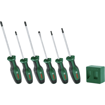 Набор отверток Bosch (1600A02W7L) PH/PZ/SL/Torx 6 шт + намагничиватель