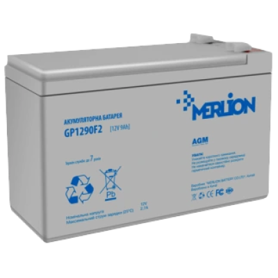 Свинцово-кислотная аккумуляторная батарея MERLION GP1290F2 AGM 12В 9 А•ч