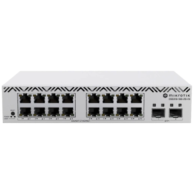 Коммутатор 16 портов управляемый MikroTik CSS318-16G-2S+IN