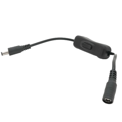 Удлинитель питания с выключателем DC-F => DC-M (D 5,5x2,5мм) Black