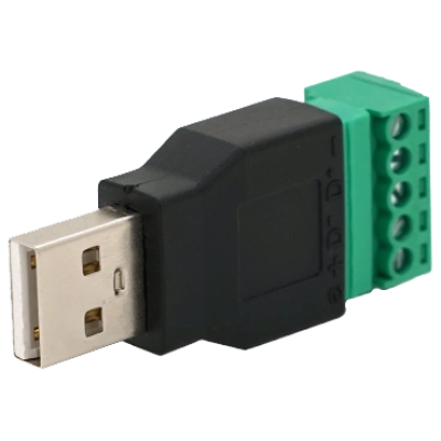 Разъем USB (5 контактов) с клеммами под кабель
