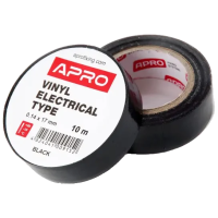 Изолента черная APRO 0.14х17 мм 10 м