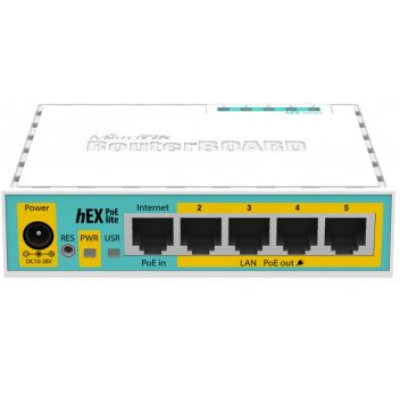 Маршрутизатор MikroTik hEX PoE lite (RB750UPr2) 5-портовый