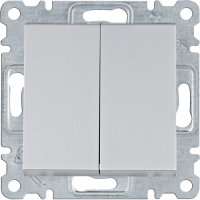 Выключатель 2-клавишный Hager Lumina WL0042 Выключатель 2-клавишный Hager Lumina WL0042