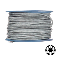 Трос APRO 3мм (2+1мм) DIN 3055 (6x7+FC) бухта 200м в ПВХ оплетке оцинкованный