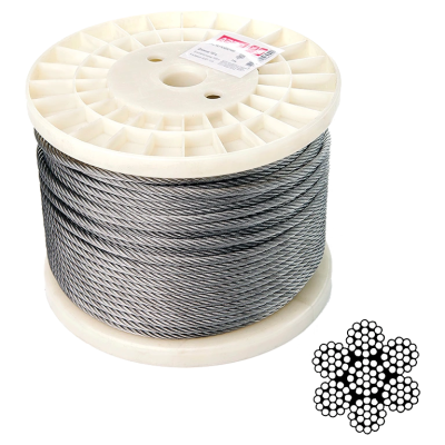 Трос нержавеющий APRO 5 мм DIN 3055 (6х19+1х19) А2 100 м Трос нержавеющий APRO 5 мм DIN 3055 (6х19+1х19) А2 100 м