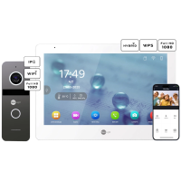 Комплект відеодомофону Neolight MEZZO Hybrid + SOLO IPW Graphite з кутком, PoE адаптер для панелі виклику