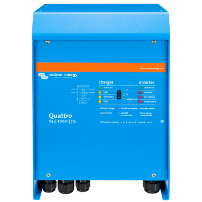 Інвертор VictronEnergy Quattro 24/3000/70-50/50 однофазний чиста синусоїда