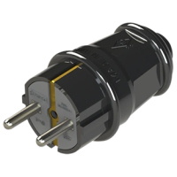 Вилка NA-UEA 1010 євро з з/к 16А чорна