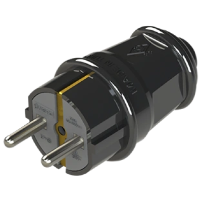 Вилка NA-UEA 1010 євро з з/к 16А чорна