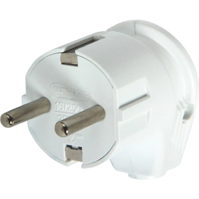 Вилка NA-UEA євро з з/к 16А біла кутова