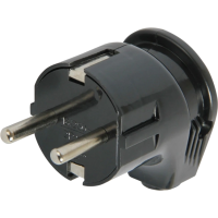 Вилка NA-UEA євро з з/к 16А чорна кутова