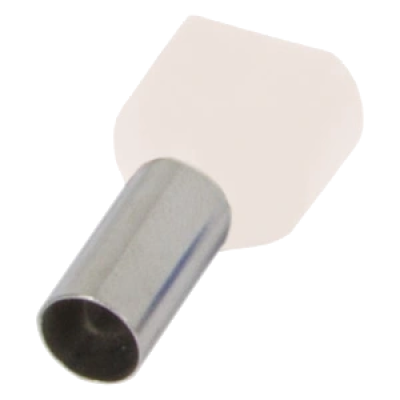 Наконечник втулковий для 2х проводів з ізоляцією ТЕ0,5-08 білий (100шт)