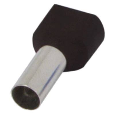 Наконечник втулковий для 2х проводів з ізоляцією ТЕ6-14 чорний (100шт)