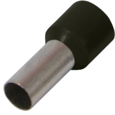 Наконечник втулковий з ізоляцією E1-08 чорний (100шт)