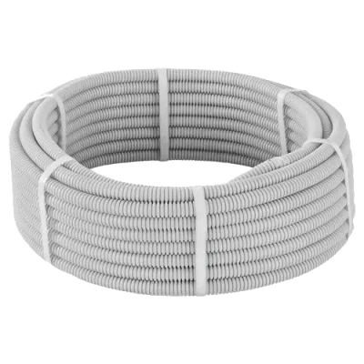 Труба гофрована 350Н сіра 25/19мм (100м) з протяжкою негорюча