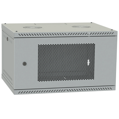 Шафа телекомунікаційна IPCOM 4U 600x350 двері перфорація (сіра)