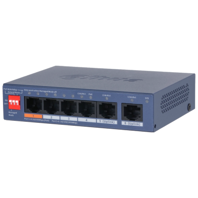 Комутатор 6 портів керований Dahua DH-CS4006-4ET2GT-60 PoE