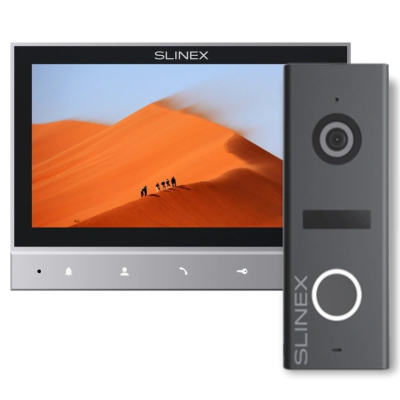 Комплект відеодомофон + панель виклику Slinex SK 7 Cloud (Slinex SK 7 Cloud grey + ML-17HD graphite)