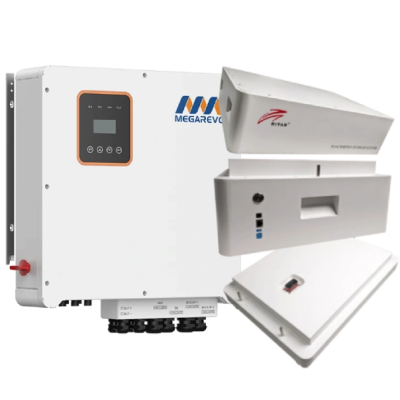 Система безперебійного живлення трифазна Ritar LFP51.2V100Ah-HV-5 шт + СК до АКБ + інв. Megarevo R12KH3-P + підставка до АКБ б/к