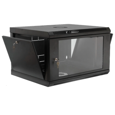 Шафа 19" 6U, 600x400x373мм акрилове скло, чорна