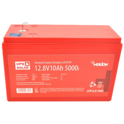 Літієва акумуляторна батарея Merlion LiFePO4 12.8В 10A•г