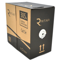 Кабель Ritar зовнішній з дротом КНПП UTP (4*2*0.51) 4p 24 AWG ПЕ (305м) чорний