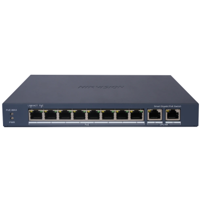 Комутатор 8 портів керований Hikvision DS-3E1510P-EIV2 POE