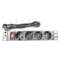 Подовжувач 1U 10" 220В 4 розетки з вимикачем 1.8м