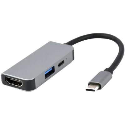 Док станція Cablexpert A-CM-COMBO3-02 USB-C 3-в-1 (USB/HDMI/PD)