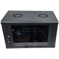 Шафа EServer 6U 600х500х370 скло, чорна