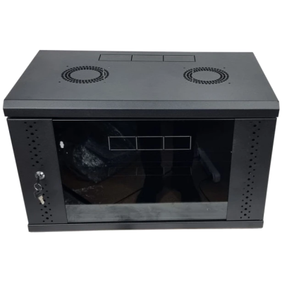 Шафа EServer 6U 600х500х370 скло, чорна