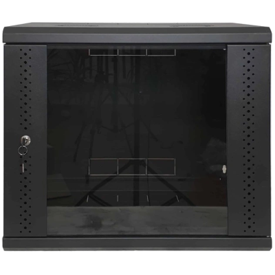 Шафа EServer 9U 600х500х503 скло, чорна