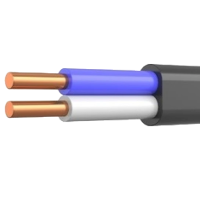Кабель ВВГ нг LS П 2х1,5 чорний (Україна) (100м)