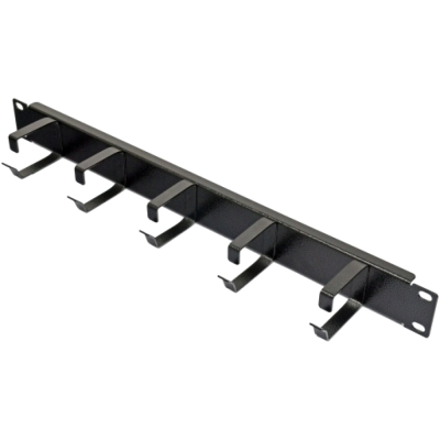 Кабельний організатор 1U з 5 металевими кільцями, чорний