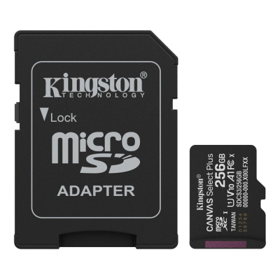 Карта пам'яті Kingston microSD 256GB C10 UHS-I A1 V10 R150MB/s + SD