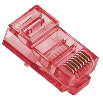 Конектор (100 шт/уп.) Ritar RJ-45 8P8C UTP Cat-5 Q100 Red