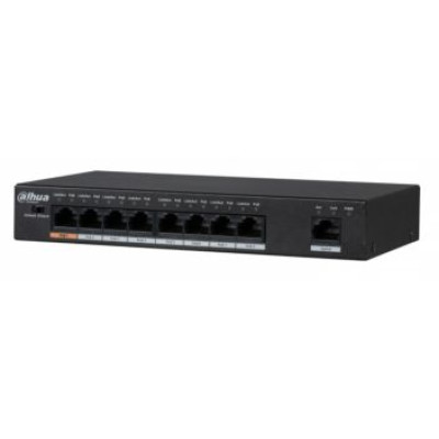 Коммутатор 8 портов неуправляемый Dahua DH-PFS3009-8ET1GT-96 POE
