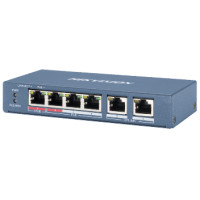 Коммутатор 4 порта неуправляемый Hikvision DS-3E0106HP-E POE
